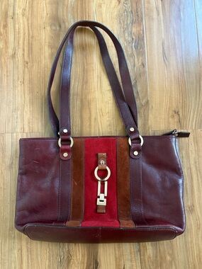 VTG Etienne Aigner Burgundy Leather Tote Bag